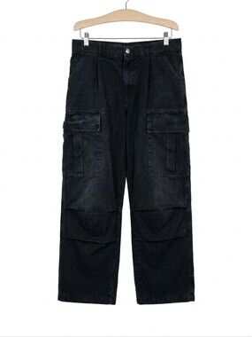 Carhartt Wip Black Utility Cargo Pants with Pocket Flaps